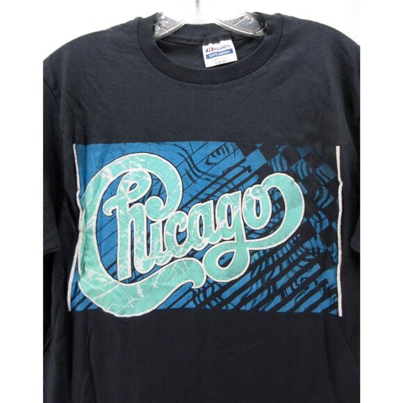 VINTAGE Chicago Shirt Large 1988 Victorious Tour Hanes Tee Double Sided - Picture 2 of 9